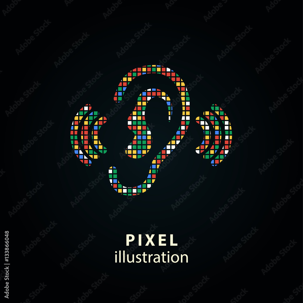 Ear - pixel illustration. Ear - pixel illustration.