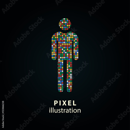 Man - pixel illustration.