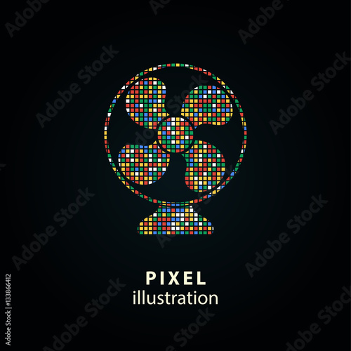 Fan - pixel illustration.