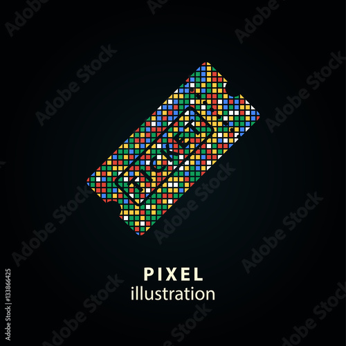 Ticket - pixel illustration.