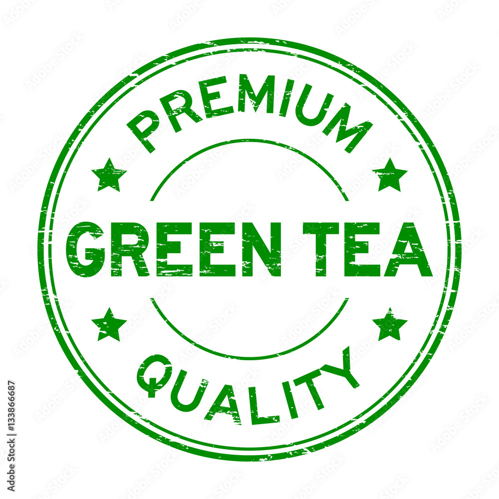 Grunge premium quality green tea round rubber stamp Grunge premium quality green tea round rubber stamp
