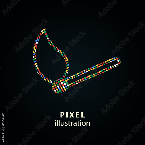 Match - pixel illustration.