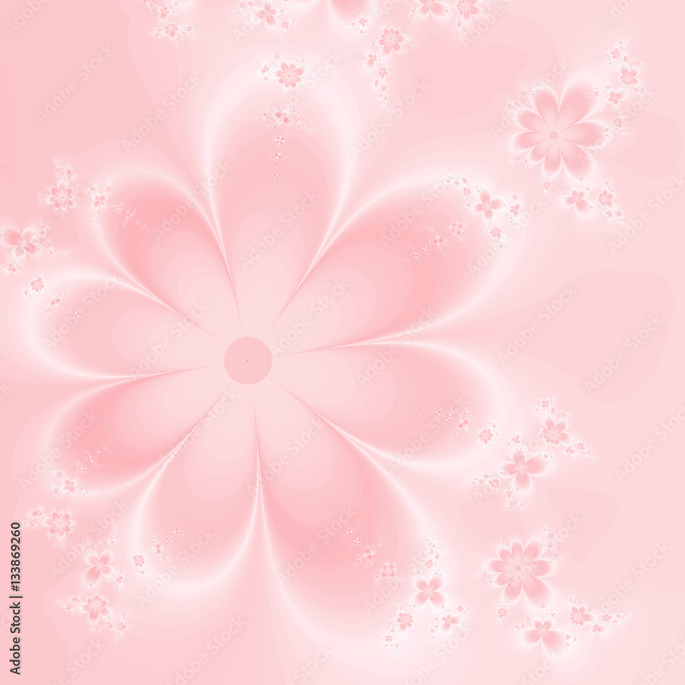 Abstract delicate pink flowers
