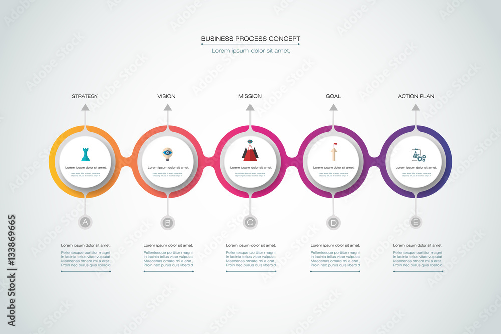 Vector infographics timeline design template with 3D paper label ...