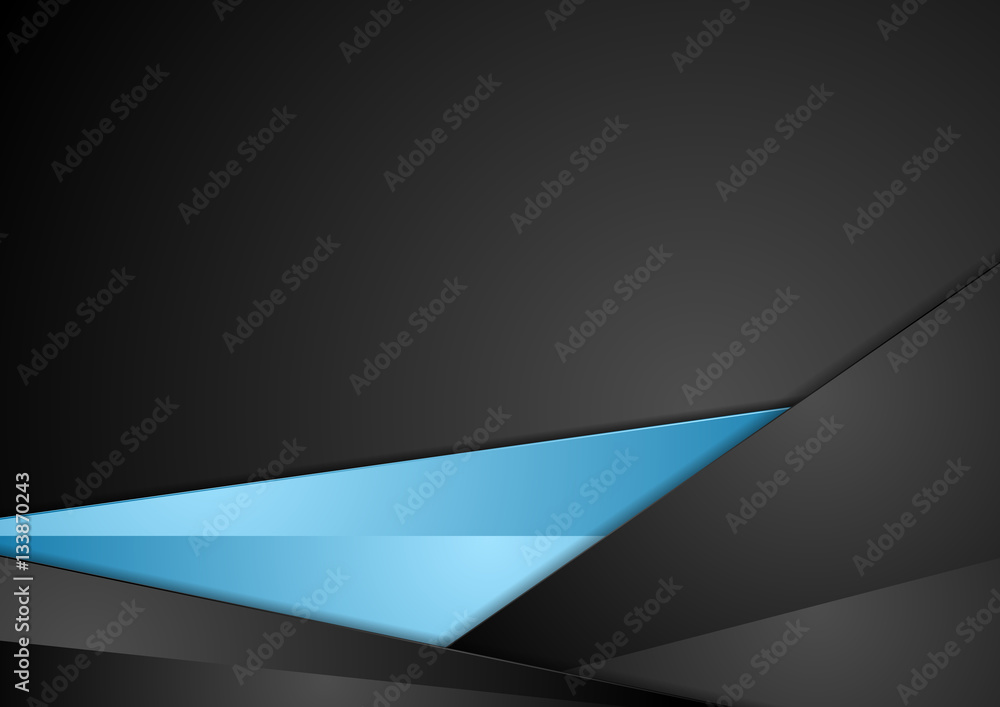 Abstract corporate blue black geometric background
