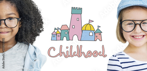 Childhood Children Palace Castle Graphic Concept photo
