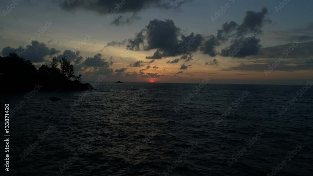 Aerial view of beautiful sunset above the sea, Thailand Aerial view of beautiful sunset above the sea, Thailand