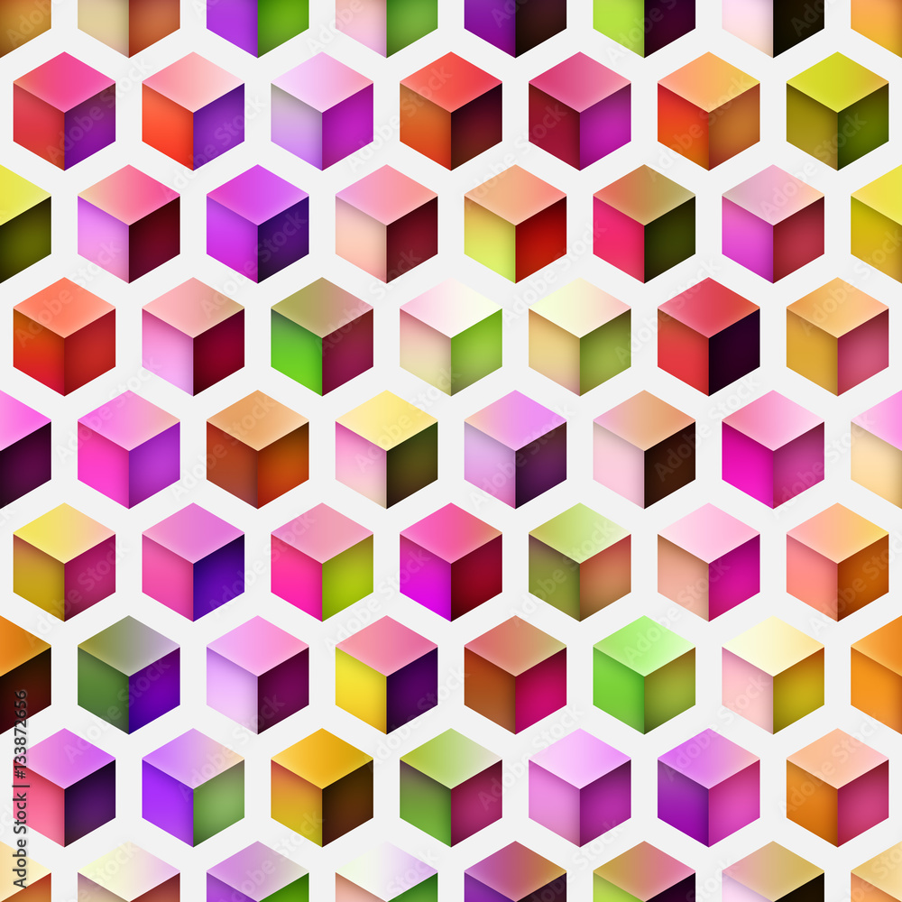 Gradient Cubes Tiling. Seamless Multicolor Pattern Gradient Cubes Tiling. Seamless Multicolor Pattern