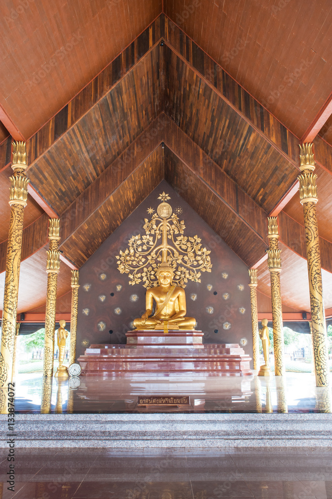 Main Buddha on Wat Sirindhorn Wararam Phu Prao temple.