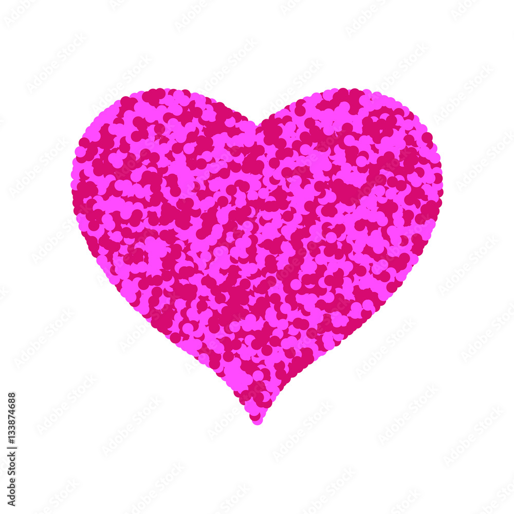 Happy Valentine's Day. heart red pink circles. white background. vector illustration