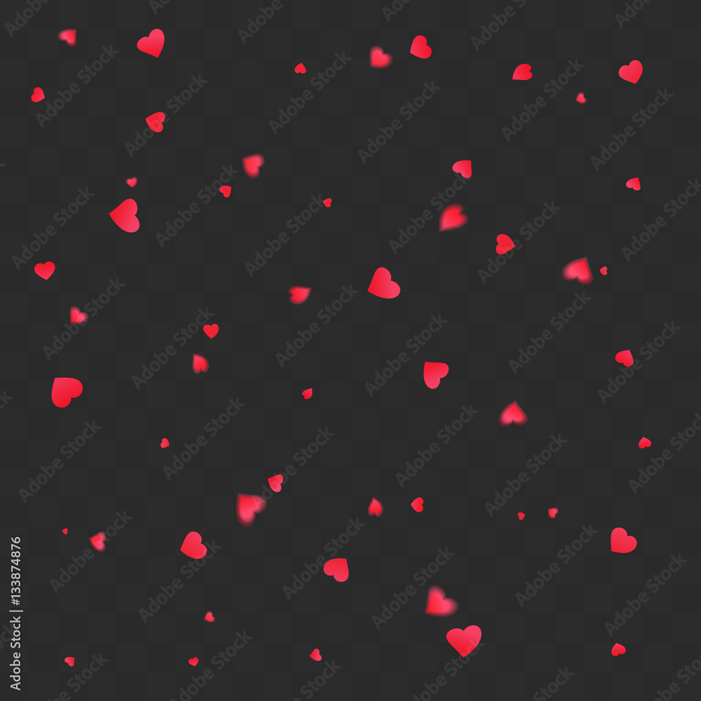 Valentines petals falling on transparent background Valentines petals falling on transparent background