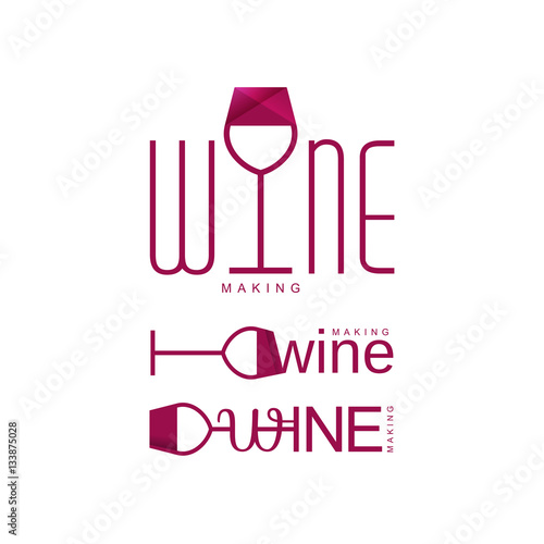 wine tasting logo vector, wineglass