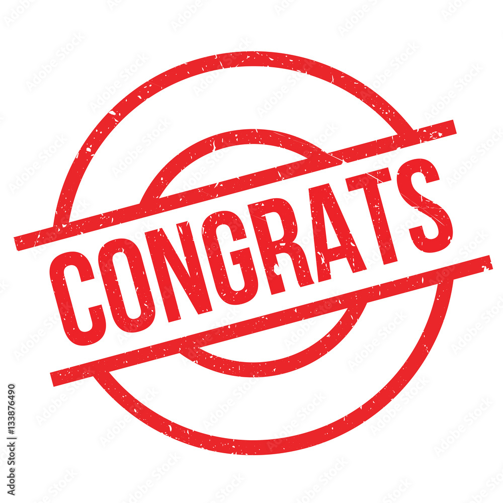 Congrats rubber stamp. Grunge design with dust scratches. Effects can be easily removed for a clean, crisp look. Color is easily changed. Congrats rubber stamp. Grunge design with dust scratches. Effects can be easily removed for a clean, crisp look. Color is easily changed.