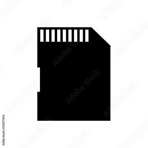 Vector Icon SD card. black silhouette