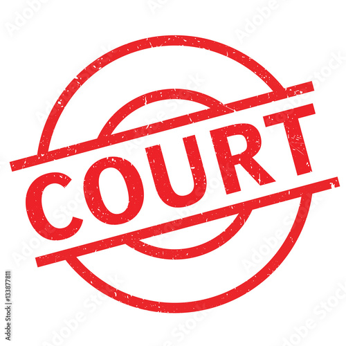 Court rubber stamp. Grunge design with dust scratches. Effects can be easily removed for a clean, crisp look. Color is easily changed.
