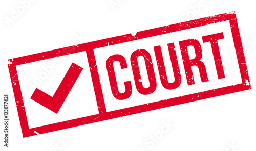 Court rubber stamp. Grunge design with dust scratches. Effects can be easily removed for a clean, crisp look. Color is easily changed.