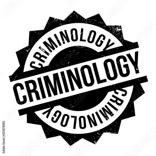 Criminology rubber stamp. Grunge design with dust scratches. Effects can be easily removed for a clean, crisp look. Color is easily changed.
