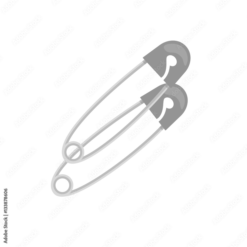 Metal Needles or Safety Pins Isolated Metal Needles or Safety Pins Isolated