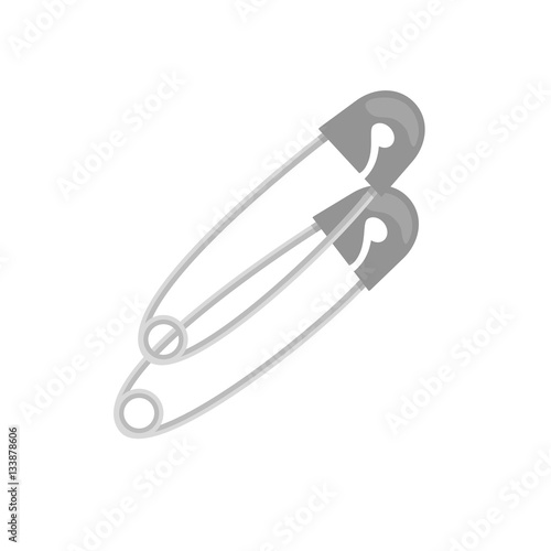 Metal Needles or Safety Pins Isolated