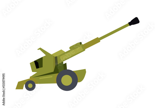 Howitzer Vector Illustration in Flat Design