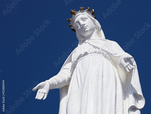 Harissa, Our Lady of Lebanon statue against a blue sky