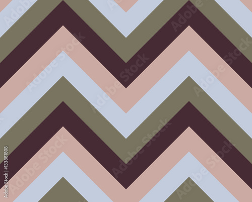 Striped, zigzagging seamless pattern. Zigzag line texture. Stripy geometric background. Brown, gray, beige olive colored. Vector