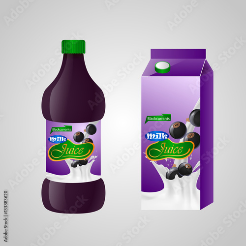 Blank milk or juice pack. Vector illuctration photo