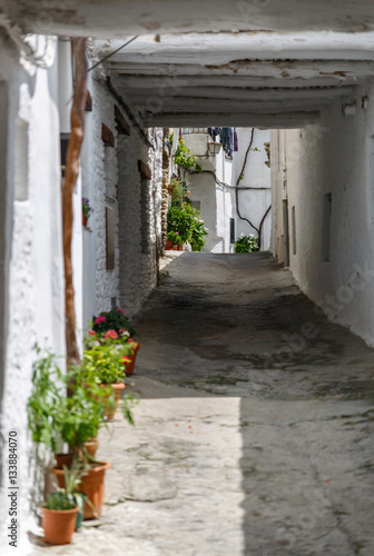 A narrow street in a village of La Alpujarra, Granada, Spain © Óscar