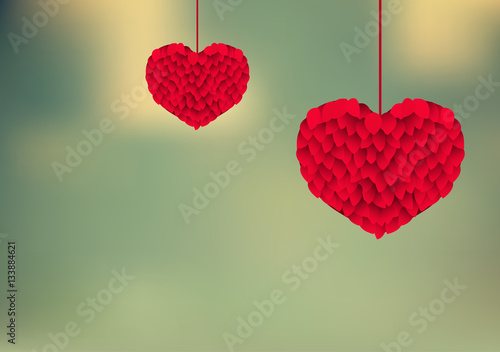 Valentine's background with hearts of leaves