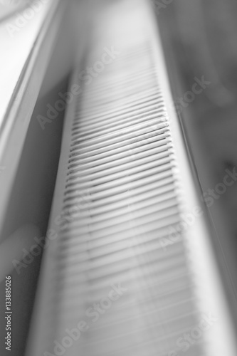 Abstract radiator view in black and white