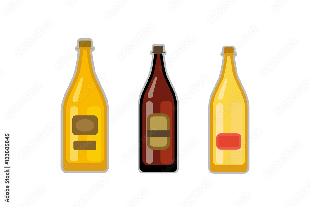 Beer bottle vector set. Beer bottle vector set.