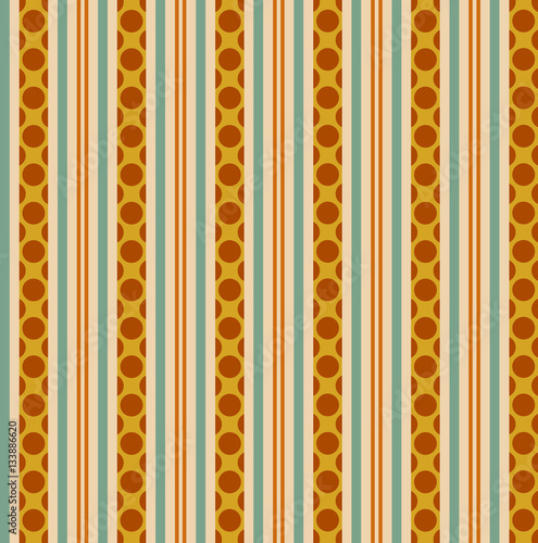 Retro stripes and polka dots background