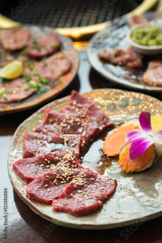 Premium japanese Rosu beef sliced
