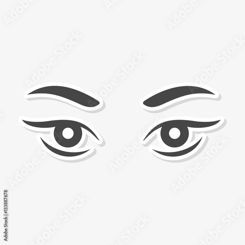 Eye simple sticker - vector Illustration