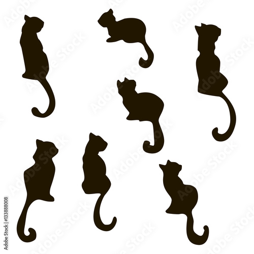 Cats collection - vector silhouette