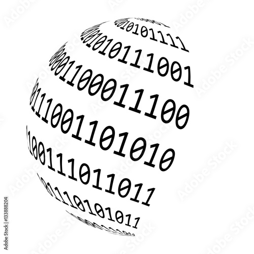 binary code globe vector symbol icon design.