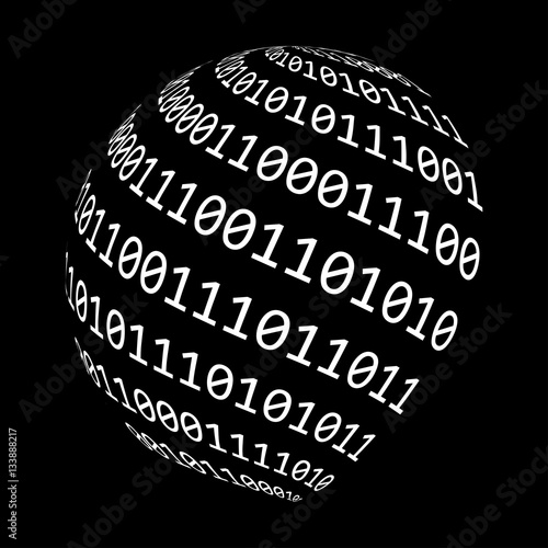 binary code globe vector symbol icon design.