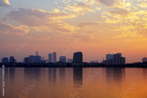 Sunset on West lake (Ho Tay), Hanoi, Vietnam © Nguyen Vu Quan