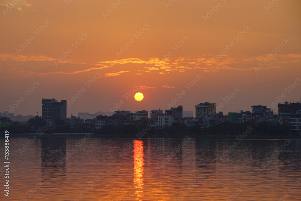 Sunset on West lake (Ho Tay), Hanoi