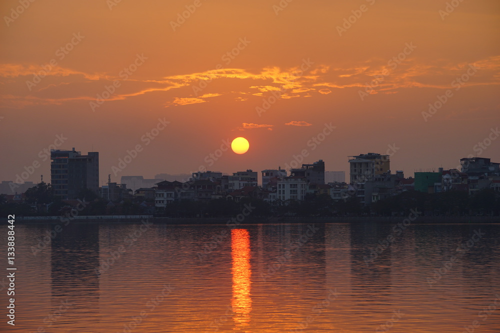 Sunset on West lake (Ho Tay), Hanoi