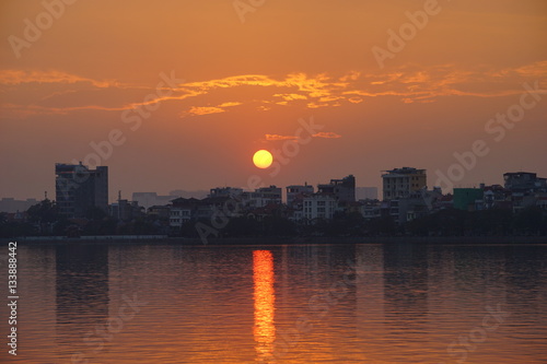 Sunset on West lake  Ho Tay   Hanoi