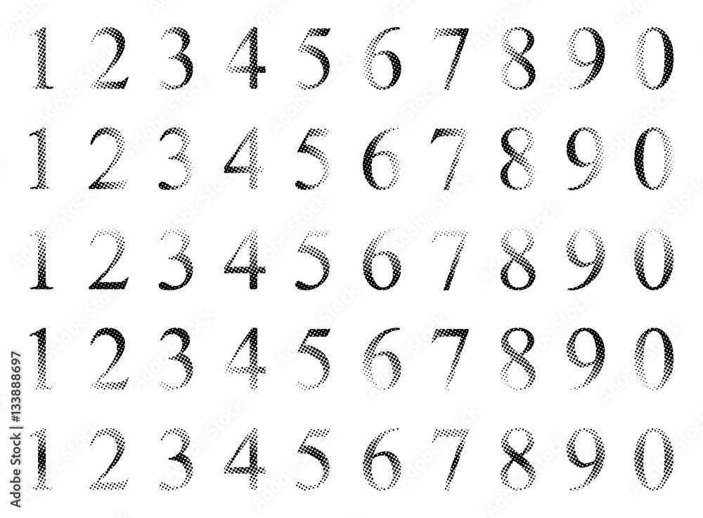 number halftone vector symbol icon design. number halftone vector symbol icon design.