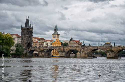 Vltava River in the background Charles Bridge