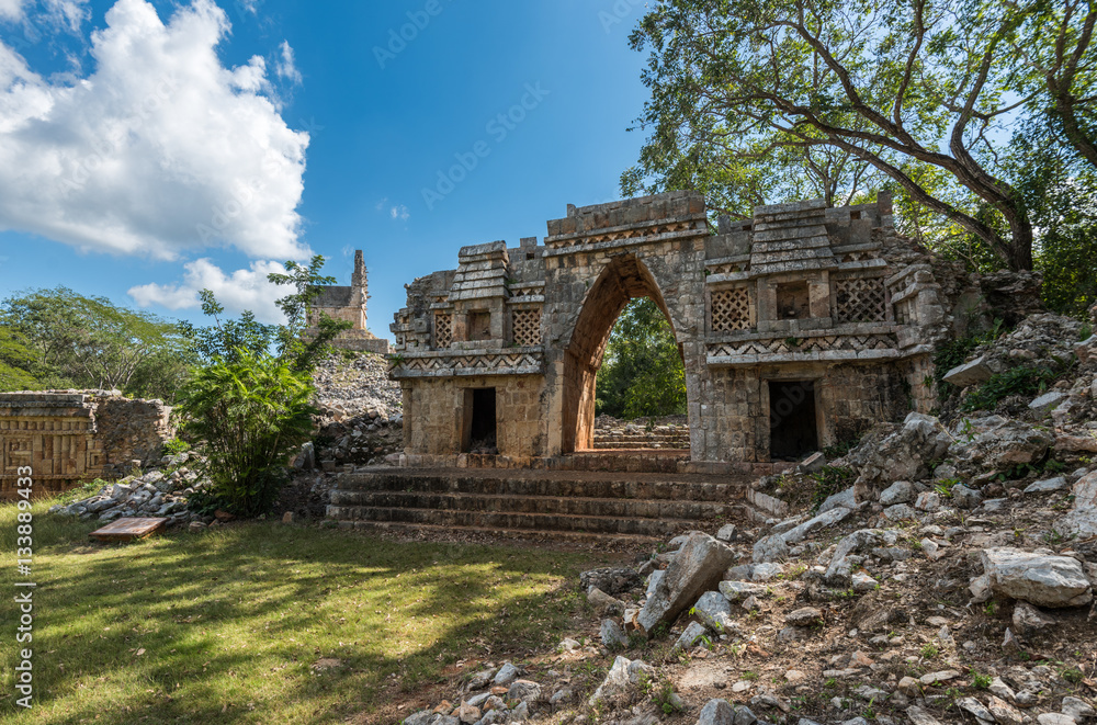 Ancient arch at Labna mayan ruins, Yucatan, Mexico