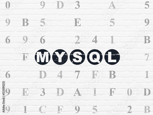Programming concept  MySQL on wall background