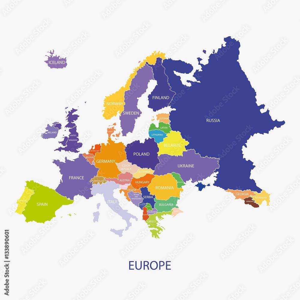 Fototapeta premium EUROPE MAP illustration vector