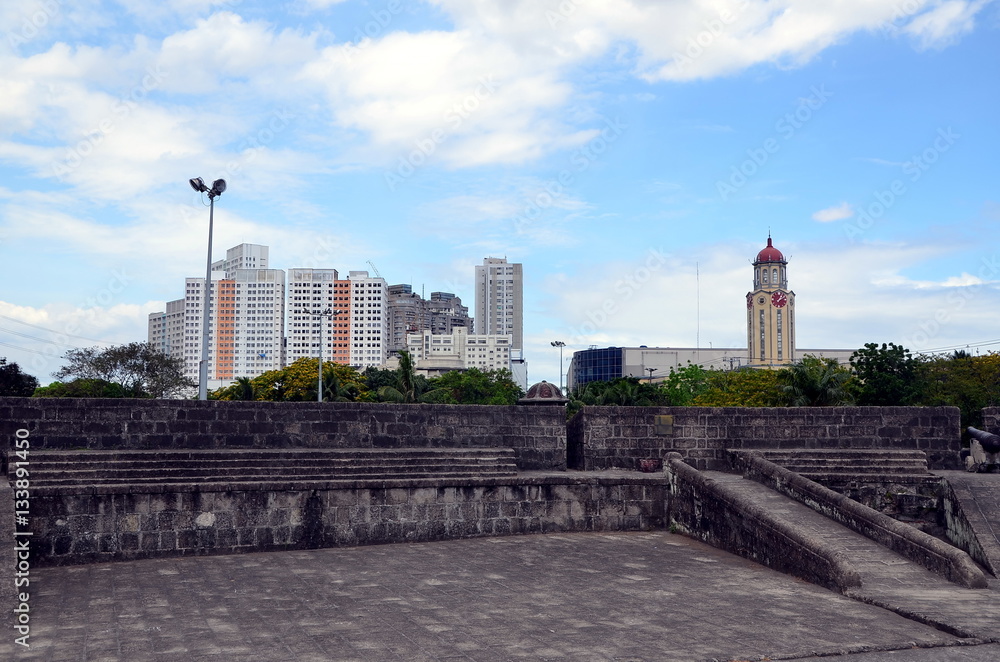 Manila, the capital city of Philippines. Cityscape. View of the city from Fort Santiago
