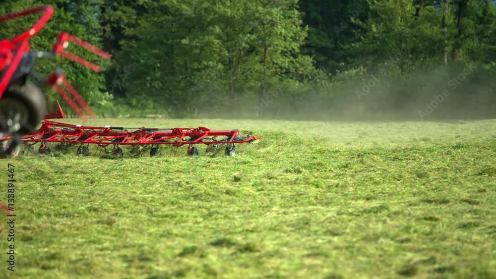 How Is A Rake Fastened Big rotary rakes are working really fast when a farmer is driving ...