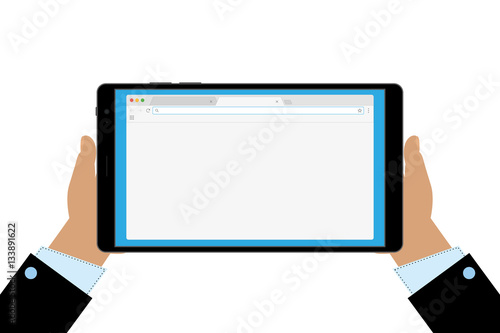 Geschäftsmann mit Tablet - Browser Seite