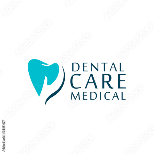 Logo dental care clinic, dentistry for kids. Teeth abstract icons